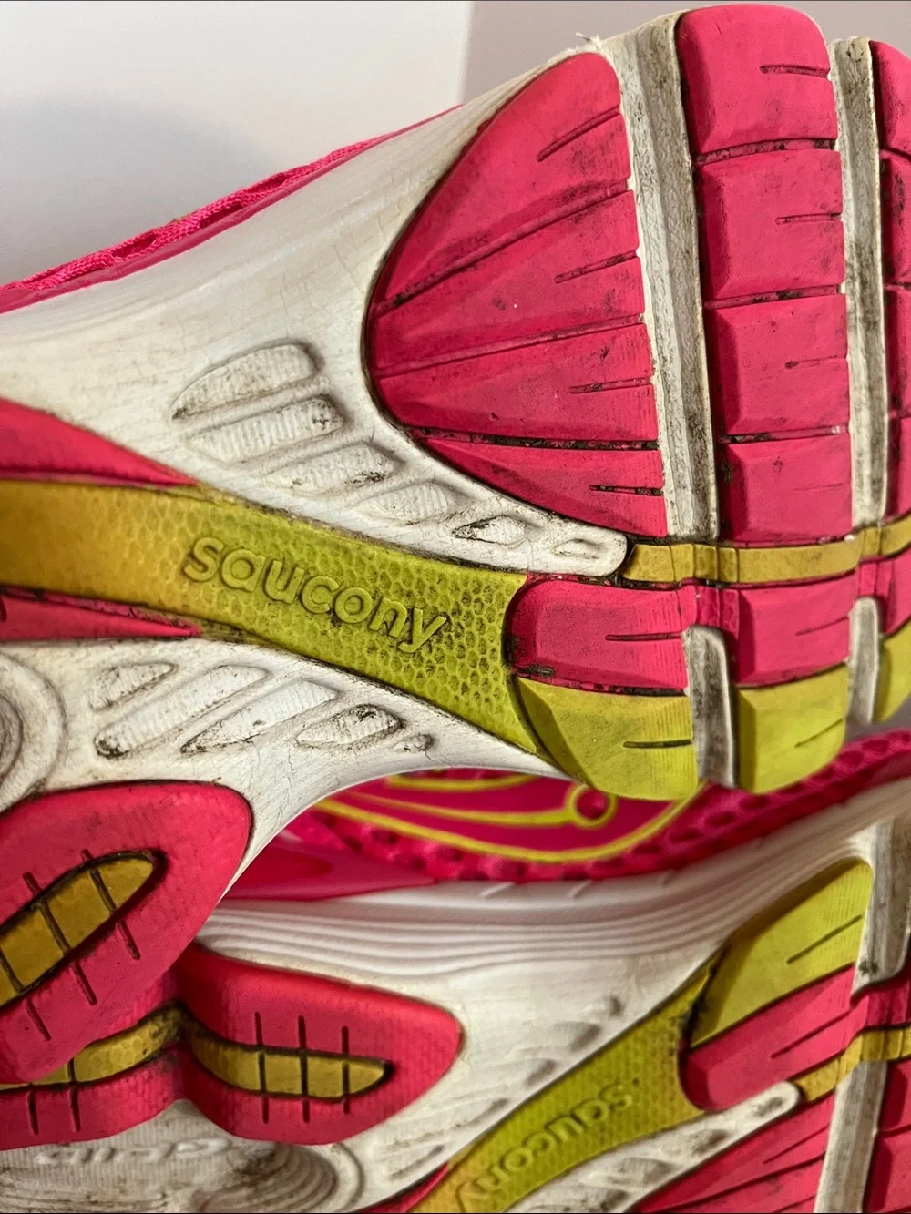 Saucony Hot Pink and Neon Yellow Women's Running Shoes